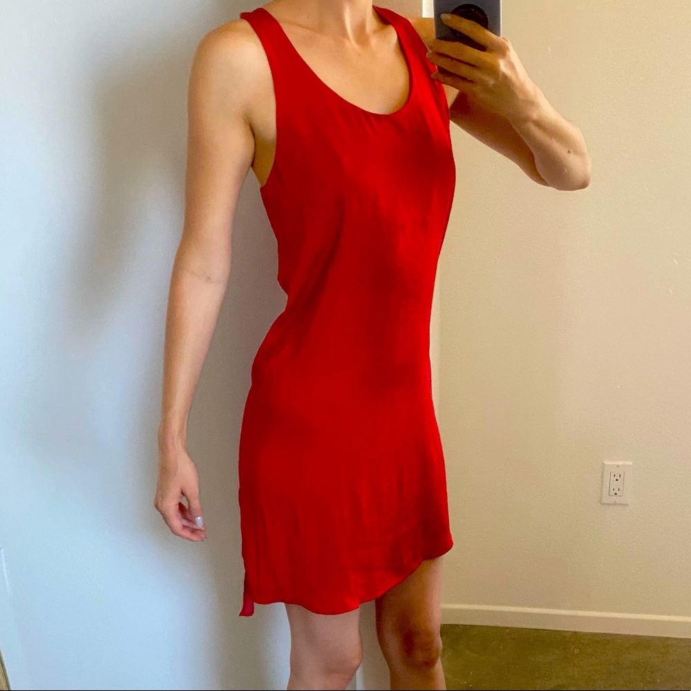 Red coverup dress